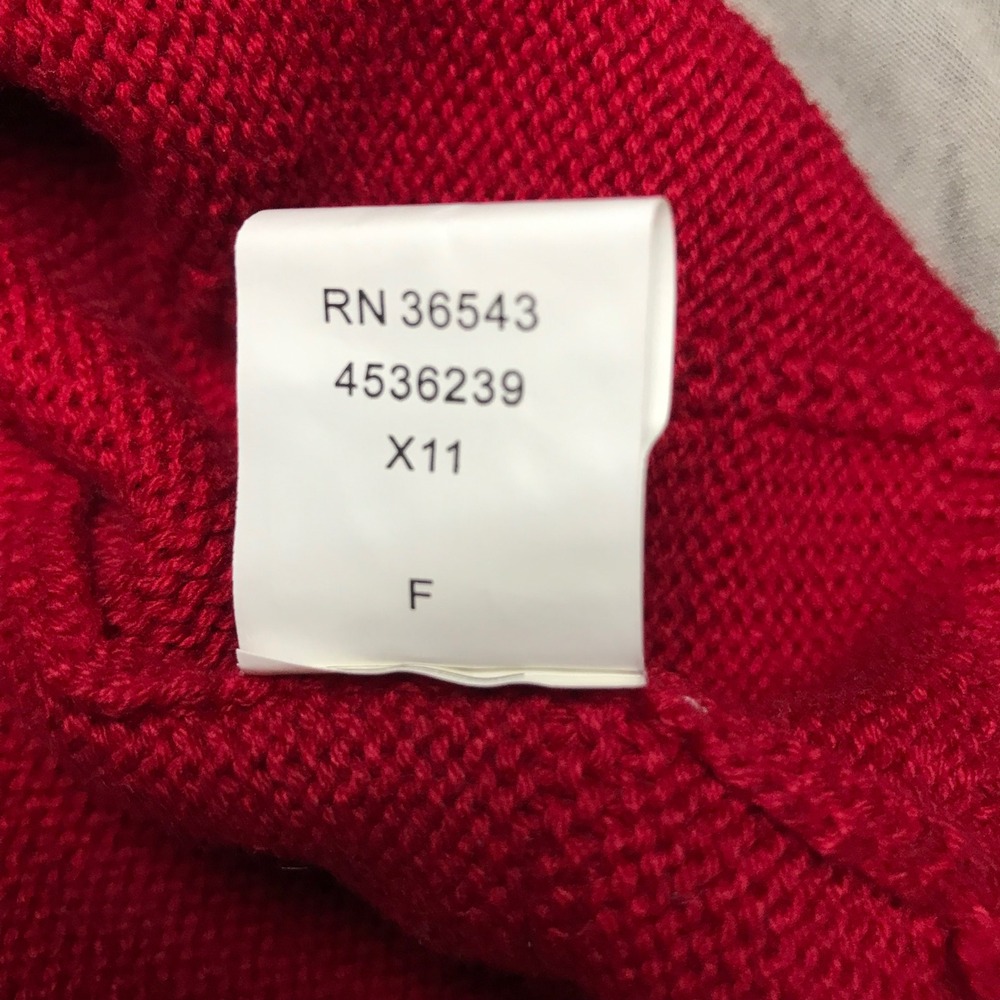 IZOD Mens Red Textured Grid Crewneck Cotton Pullover Sweater L RN36543 PC-772 - Picture 8 of 10